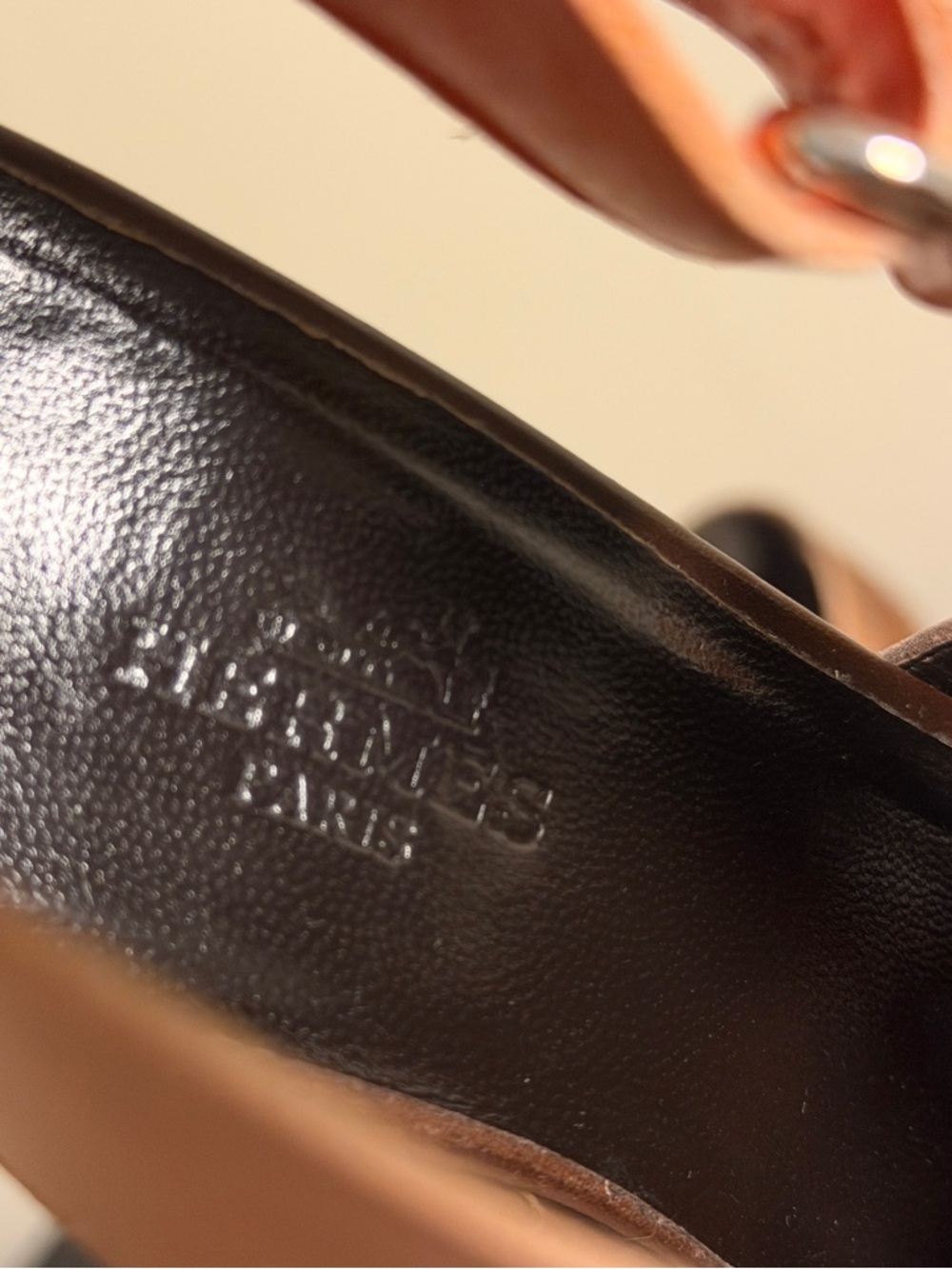 Hermes Tricolor Leather Platform Sandals in Orange, Tan & Brown - Picture 5 of 7